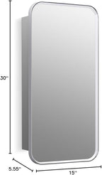 Kohler 35569-CPL Verdera® Framed Bathroom Medicine Cabinet with Mirror, Rectangle Design, Adjustable Shelves, Bathroom Storage, 15 in. W x 30 in. H, Polished Chrome