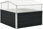 Modern Anthracite Greenhouse with Polycarbonate Panels, Galvanized Steel Frame for Outdoor Herb, Vegetable, and Flower Gardening
