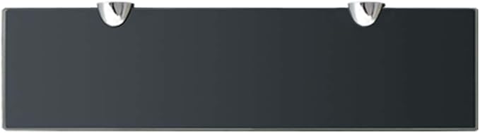 Floating Shelf Set of 2, 15.7-inch Matte Black Tempered Glass Wall Shelves, Modern Minimalist Display Shelves for Living Room, Bedroom, Bathroom, Heavy Duty 22 lbs Capacity