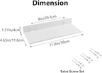 Z metnal Small Wall Shelves, Mini Display Metal Lack Floating Shelf for Collectables Figure, Aluminum, Wall Mounted, Sleek, White,12 x 5 inch, 2 Pack