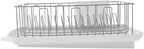 Farberware Classic Large Rust Resistant Full Dishrack with Removable 3 Compartment Flatware Caddy, Andlged Drain Board, 3-Piece, White