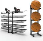 Snowboard Storage Rack,Floor-Standing ski Storage Rack, Home Gym Storage Rack, Sample Board Display Rack, Exercise mat Storage Rack (Black 35x25x108 cm/14x10x43 in)