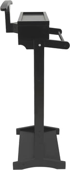 Valet Stand, Wood Suit Rack for Man and Women Freestanding Clothing Suit Stand with Drawer Top Tray Trouser Holder 22 lbs Capacity Coat Stand for Entryway Office Living Room (Black)