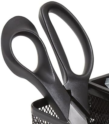 TRU RED Wire Mesh Desktop Organizer, 7‑Compartment Accessory Holder, Matte Black, 2‑Pack – Office Desk Storage
