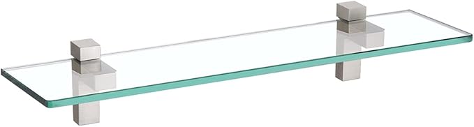 KES Bathroom Shelf Tempered Glass Shelf, Bathroom Wall Shelves with 20 Inch Rectangular Glass (8mm Thick) Wall Mount Brushed Nickel, BGS3201-2