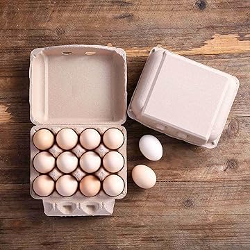 20 Pack Egg Cartons Bulk - 3×4 Style Reusable Cardboard Cartons 12 Count, Dozen Chicken Egg Crates