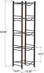 SEHERTIWY 5 Gallon Water Jug Holder Water Bottle Storage Rack, 5 tier water cooler jug rack, 5 gallon water jug stand, 5 Gallon Water Bottle Holder(5 Tier, Dark Brown)