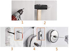 JOOM Retractable Clothesline Stainless Steel Heavy Duty 9Feet(MAX) for Hanging Drying in Bathroom Laundry Hotels, Chrome Finish,Round Style (Chrome A (Drill))