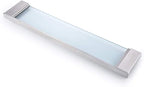 QT Modern Bathroom Glass Shelf - Wall Mounted, Brushed Finish, Made from Stainless Steel, Water and Rust Proof, Easy to Install