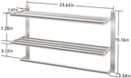 Hotel Towel Racks for Bathroom Wall Mounted, BETHOM 24 Inch Towel Shelf for Bathroom, 3-Tier Bathroom Towel Rack with Tower Bars, Brushed Nickel