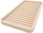 Happitasa Silicone Kitchen Sink Organizer Tray, Sponge Holder and Countertop Protector | Bathroom and Kitchen Soap Dish and Dispenser Tray (Sand Dollar, 10"x5.25")