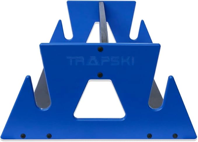 TRAPSKI Mobile Racing and XC Ski Rack Marine Grade HDPE Plastic | UV Protected | Premium Strap Included | 3 Year Warranty | Made in The USA | Veteran Owned Business (Black, Double)