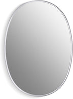 Kohler 35571-CPL Verdera® Bathroom Medicine Cabinet with Mirror, Oval Design, Mirrored Interior, Adjustable Glass Shelves, Rustproof Aluminum, 24 in. W x 34 in. H, Polished Chrome