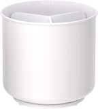Cooler Kitchen Jumbo XL Rotating White Plastic Utensil Holder Caddy with Sturdy No-Tip Weighted Base, Removable Divider, and Gripped Insert - Dishwasher Safe Kitchen Utensil Holder for Countertop