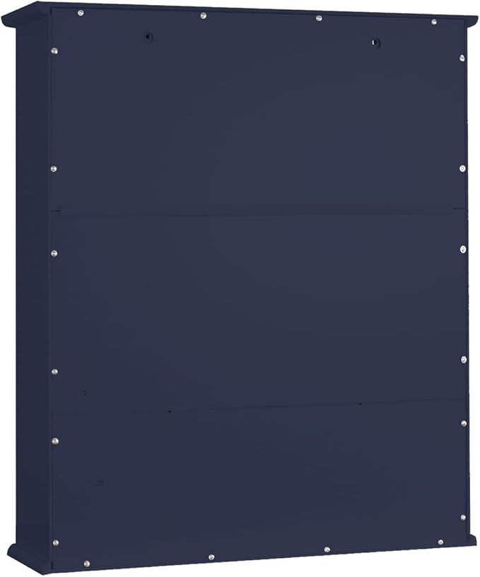 TaoHFE Blue Medicine Cabinet with Mirror, 2 Doors & 3 Open Shelves - Wall Mounted Wooden Storage Cabinet for Bathroom, Laundry or Kitchen