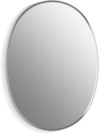 Kohler 35571-BNL Verdera® Bathroom Medicine Cabinet with Mirror, Oval Design, Mirrored Interior, Adjustable Glass Shelves, Rustproof Aluminum, 24 in. W x 34 in. H, Brushed Nickel