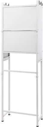 3-Tier Over Toilet Storage Cabinet | Carbon Steel Bathroom Shelf with Adjustable Shelves, 33.07LBS/Tier Load-Bearing - Waterproof PC Door Organizer for Toilet Area (White)