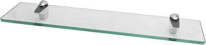 XVL Tempered Glass Shelf Bathroom 20 Inches Wall Mount Rectangular Shelves,Chrome GS3004BM-2