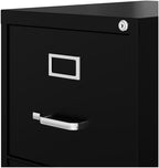 Lorell LLR42291 2-Drawer Vertical File, 15" x 22" x 28, Black