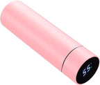 Smart Water Bottle Stainless Steel Vacuum Flask,Travel Mug with Smart LCD Touch Screen, Keep Hot Or Cold, Car Portable Travel Tea Coffee Vacuum Thermo Cup,Insulated Water Bottle (Pink)