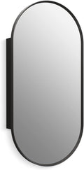 Kohler 35574-BLL Verdera® Framed Bathroom Medicine Cabinet with Mirror, Capsule Design, Mirrored Interior, Adjustable Glass Shelves, Rustproof Aluminum, 20 in. W x 40 in. H, Matte Black