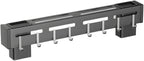 Wall Mount Utensil Holder, 15.7'' Stainless Steel Kitchen Utensil Rack, Multi-use Hanging Storage Organizer Rack with Knife Holder, Towel Bar, Flatware Slot and 6 Removable Hook