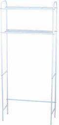 Home Basics 2 Tier Over The Toilet Bathroom Space Saver, Metal Bathroom Shelf Storage Unit, Anti-rust, White