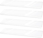 4pcs Medicine Cabinet Shelf Replacement, 13x1.18in/33x7.6cm Wall Mount Acrylic Shelves Board Storage 13 inch Shelving Replacemnt for Bathroom Kitchen Living Room Organizer (Clear)