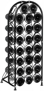 PAG 23 Bottles Arched Freestanding Floor Metal Wine Rack Wine Bottle Holders Stands, Black