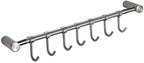42cm 16.5" Premium Stainless Steel Kitchen Tool Utensil Organizer Bar Rack with Movable Hooks for Pan Pot Spoon Towel (C Tall 7 Hooks)
