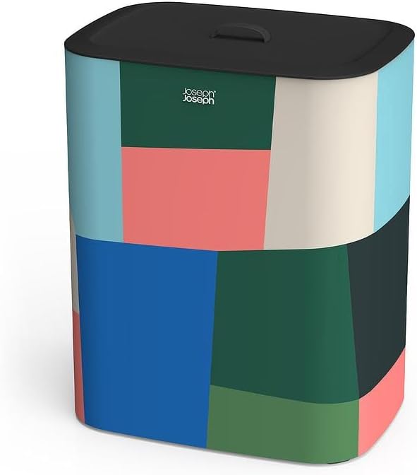 Joseph Joseph Tota 90 liter/23.8 gallon Laundry Hamper Separation Basket with lid, 2 Removable Washing Bags with Handles - Multicolor