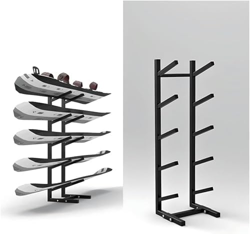 Snowboard Storage Rack,Floor-Standing ski Storage Rack, Home Gym Storage Rack, Sample Board Display Rack, Exercise mat Storage Rack (Black 35x25x101 cm/14x10x40 in)