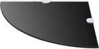 Corner Shelf Wall Mounted, 9.8x9.8 Inch Tempered Glass Floating Shelf with Chrome Brackets for Bathroom Kitchen Living Room, Black Modern Decor Holds 33 lbs
