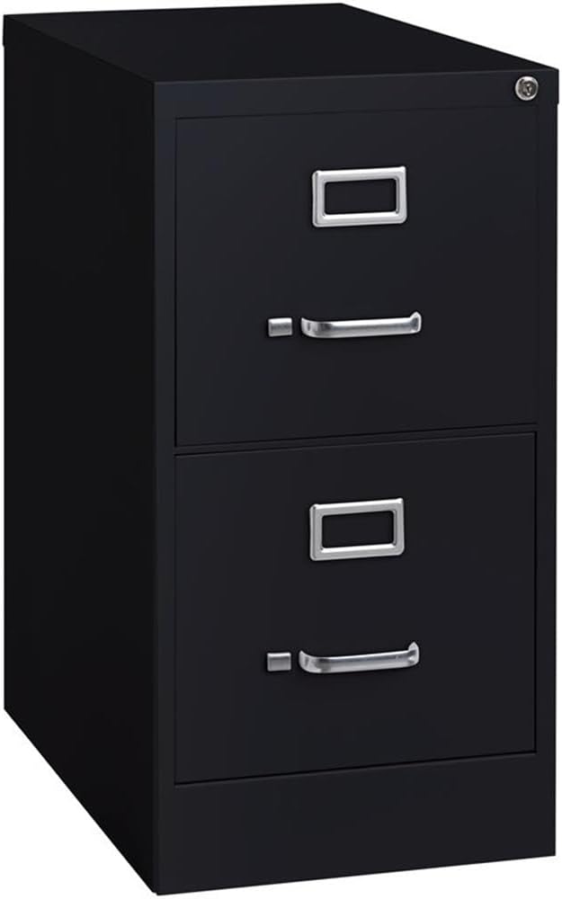 Lorell LLR42291 2-Drawer Vertical File, 15" x 22" x 28, Black