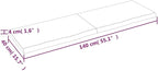 vidaXL Bathroom Countertop - Versatile Solid Oak Wood, Ready-to-use Varnished Finish, Light Brown, 55.1"x15.7"x(0.8"-1.6"), Handmade Live Edge Desk/Table/Shelf/Cabinet Top