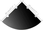 Corner Shelves for Wall 2 Pack, Black Tempered Glass Floating Shelves with Chrome Supports, 17.7x17.7 Inch Heavy Duty Bathroom Kitchen Corner Shelf Set, Easy Install Mounting Hardware Included
