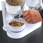 Dual Food Dispenser - Dry Food Dispenser Perfect As A Candy, Nuts, Rice, Granola, Cereal & more Dispenser. Dispenses 1 Ounce Per Twist! Stores Food, and Keeps Your Food fresh (White)