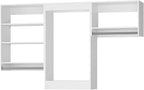 ROOMTEC Modular Closet System, 96" Closet Organizer with Hanging Rods, Wall-Mounted Wooden Tower for Walk-In Closets, Wardrobe Storage Kit, White