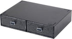 Desktop drawers, stackable plastic drawers, stationery and office supplies (Black, 2 Compartment)