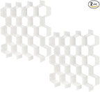 Poeland Drawer Divider Organizer 8pcs DIY Plastic Grid Honeycomb Drawer Divider White 2 Pack