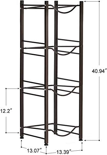 SEHERTIWY 5 Gallon Water Jug Holder Water Bottle Storage Rack, 4 tier water cooler jug rack, 5 gallon water jug stand, 5 Gallon Water Bottle Holder(4 Tier, Dark Brown)
