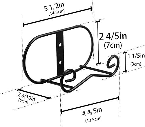 LIONWEI LIONWELI Wall Mount Plate Display Stands - 2 Pack Black Iron Easel Holders - Vertical Wall Hangers for Decorative Plates, Picture Frames, Art