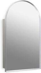 Kohler 36540-CPL Verdera® Medicine Cabinet Mirror, Arched Design, Left-Hinged, Mirrored Interior, Adjustable Shelves, Rustproof, 20 in. W x 34 in. H, Polished Chrome