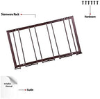 Wine Glass Rack - Under Cabinet Stemware Wine Glass Holder Glasses Storage Hanger 2 Pack Metal Organizer for Bar Kitchen 4 Rows Brown