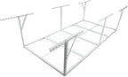 Heavy-Duty Overhead Garage Storage Rack, White, Steel, Adjustable Height, Ceiling Mount (White, 96 in. L x 48 in. W x 22-40 in. H)