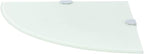 Corner Shelf Wall Mounted 13.8x13.8 Inch, Tempered Glass Floating Shelf with Chrome Supports for Bathroom Kitchen, White Modern Decorative Storage for Plants Books