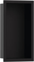 hansgrohe XtraStoris Original Recessed Wall Niche with Integrated Frame 12"x 6"x 4" in Matte Black, 56057670