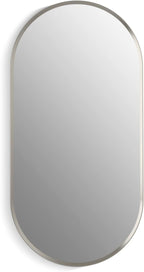 Kohler 35574-BNL Verdera® Framed Bathroom Medicine Cabinet with Mirror, Capsule Design, Mirrored Interior, Adjustable Glass Shelves, Rustproof Aluminum, 20 in. W x 40 in. H, Brushed Nickel