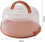 Pie Cake Carrier Cake Keeper Round Multiuse Muffins Cake Carrier with Lid for Dishes Vegetables Picnic Desserts Fruits (Orange)