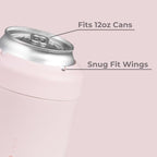 HydroJug Standard Can Cooler - 2-in-1 Insulated Can Cooler Cup - Stainless Steel Can Holder with Non-Slip Rubber Base - Screw-Top Lid - Dishwasher Safe - 12oz, Pink Sand